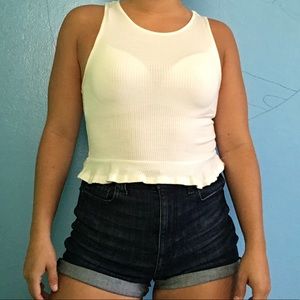 F21 ruffle crop top